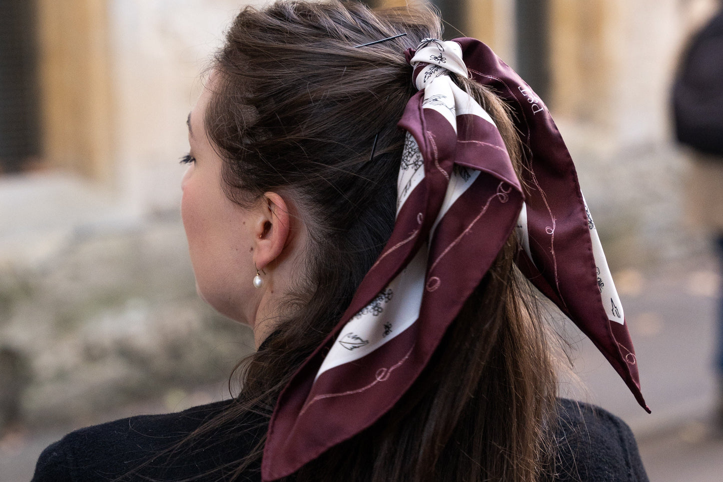 Dark Cherry Cow Parsley Scarf (Small)