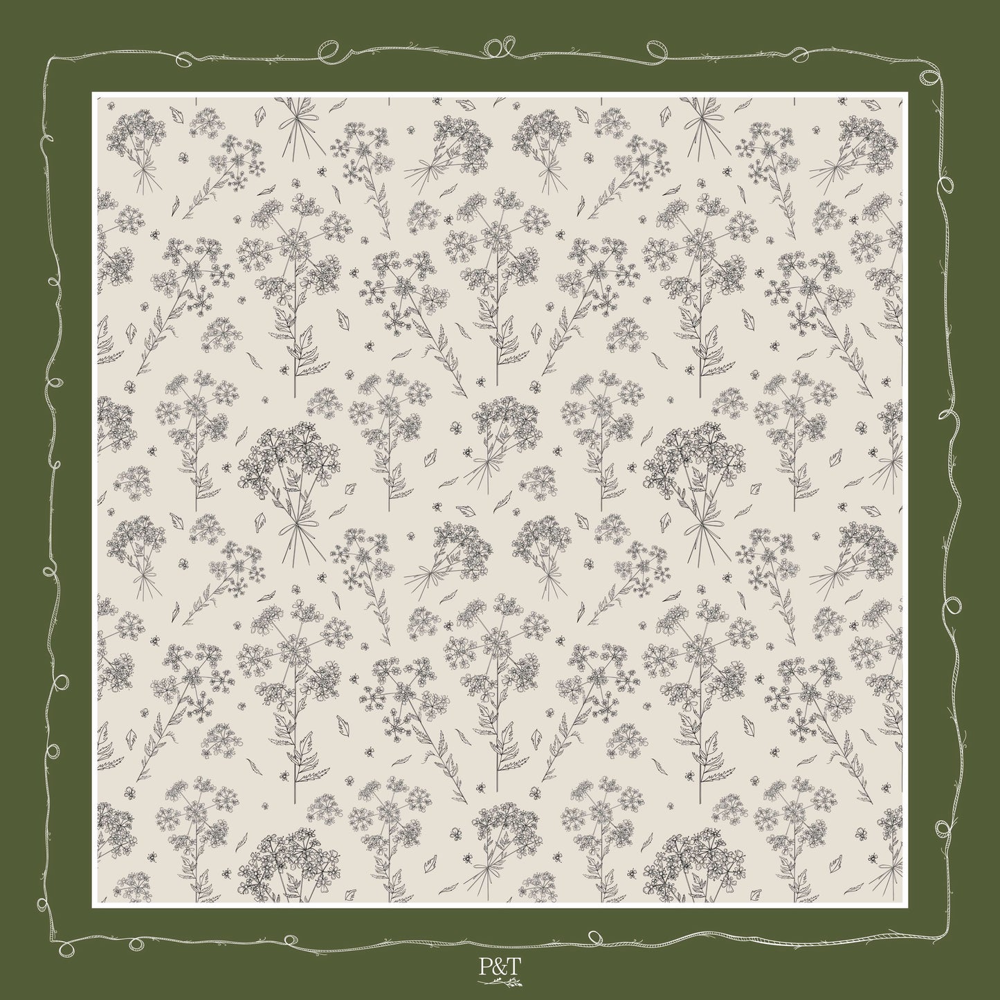 Evergreen Cow Parsley Scarf (Large)
