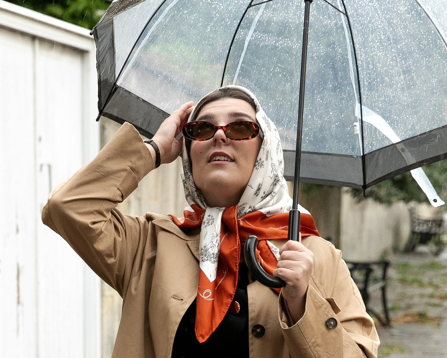 Burnt Orange Cow Parsley Scarf (Large) LIMITED EDITION